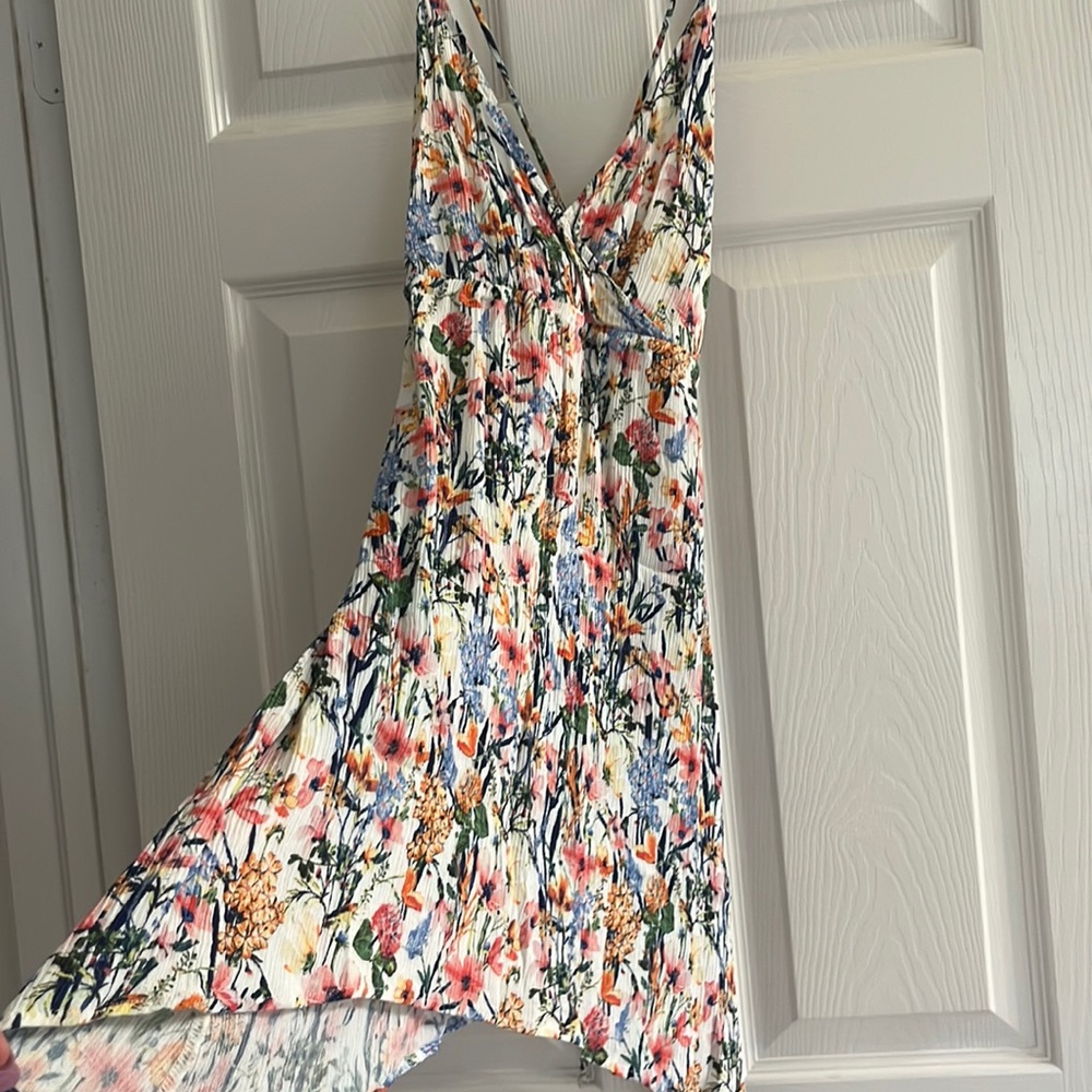 Lucky Brand Floral Asymmetrical Dress/Cover Up, size small